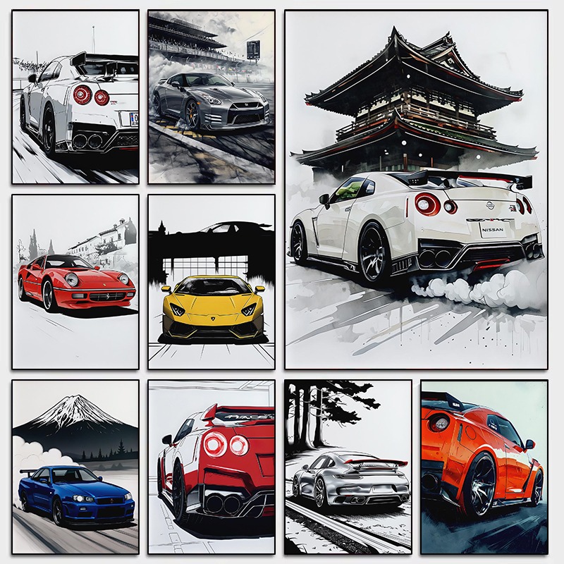 Japanese Car Lifestyle - Póster Artístico de pared de supercoche