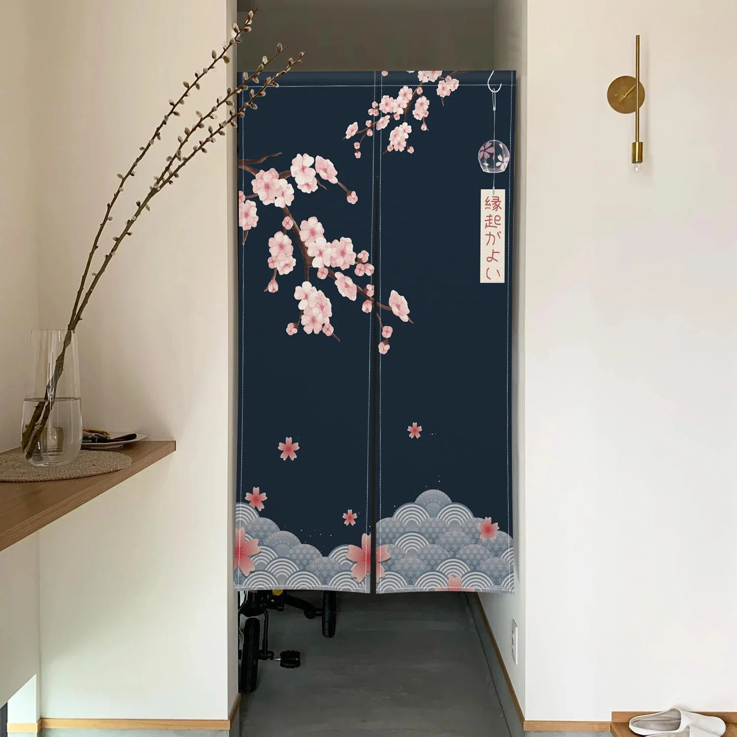 Noren Curtain Doorway - Cortina de puerta de flor de