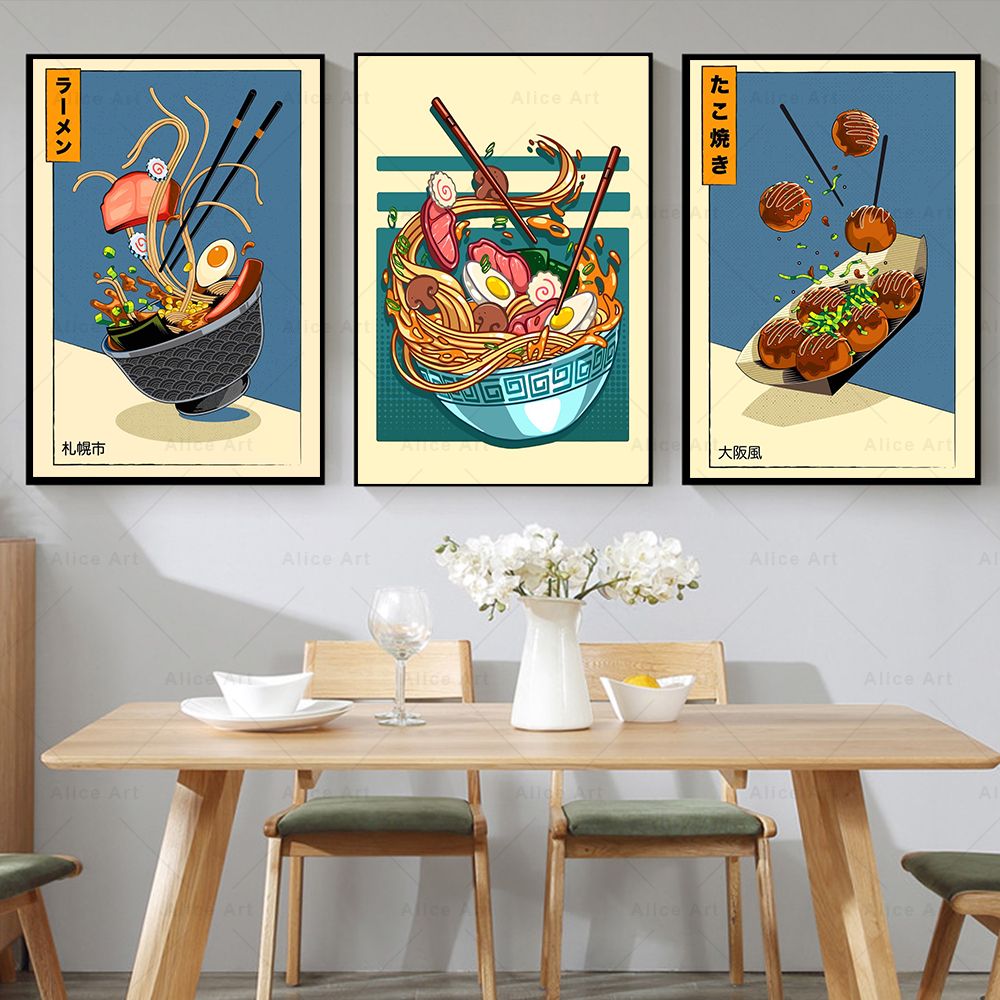 Japanese Food Lifestyle - Póster de estilo japonés para cocina,